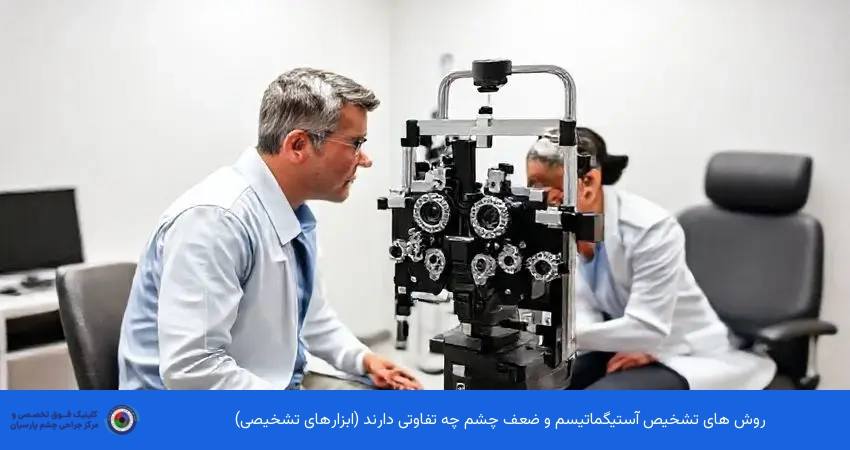 روش های تشخیص آستیگماتیسم و ضعف چشم چه تفاوتی دارند (ابزارهای تشخیصی)
