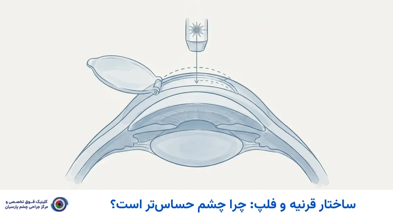 ساختار قرنیه و فلپ: چرا چشم حساستر است؟